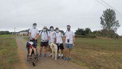 El grupo de ANPEHI, con Jos� Manuel a la izquierda, completando el tramo Sarria-Portomarin