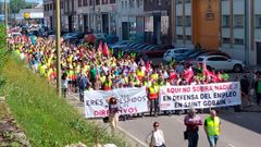 Manifestaci�n de los trabajadores de Saint Gobain en Avil�s
