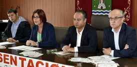 Casti�eira, Garc�a Leal, Vigo y Oliete, durante la presentaci�n de ayer en el Concello de Cee. 