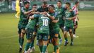 Imagen de archivo de los jugadores del Arenteiro celebrando un gol.