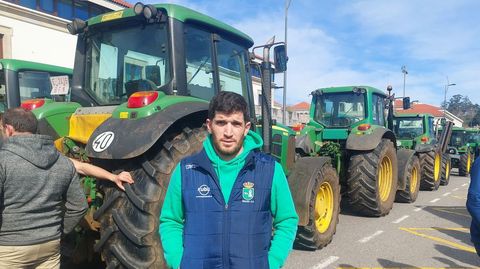 Jos Manuel Liste, de Trazo, en la concentracin de tractores en San Caetano