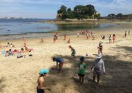 Los usuarios de la playa se ba�aron ayer con normalidad. 