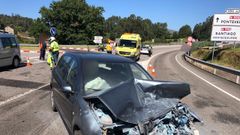 El accidente de tr�fico tuvo lugar en la carretera N-640 a su paso por San Andr�s de C�sar, en Caldas