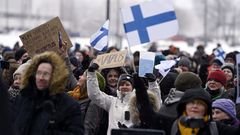 Protesta en Helsinki el pasado fin de semana contra las regulaciones del Gobierno finland�s para combatir la pandemia