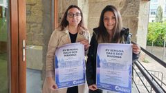 Sonia Paz y Tania �lvarez, durante la presentaci�n de la programaci�n de la Semana dos Maiores de Allariz