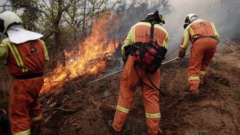 Bomberos de Asturias luchan contra el fuego. ARCHIVO