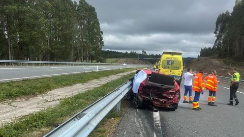 El tramo de la A-54 en el que se han producido accidentes graves, en la imagen el que el domingo le costó la vida a una joven pareja