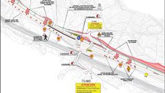 La obra de construcci�n del acceso al nuevo HUCA obliga a desviar el tr�fico de la AS-II, en direcci�n a Gij�n.La obra de construcci�n del acceso al nuevo HUCA obliga a desviar el tr�fico de la AS-II, en direcci�n a Gij�n