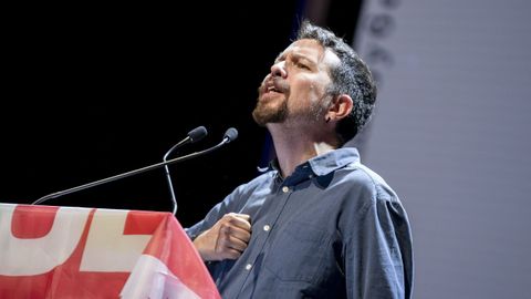 El ex secretario general de Podemos, Pablo Iglesias, este domingo, durante la clausura de la Uni de Otoo de la formacin morada 