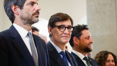Illa, este mircoles en Tarragona, junto al ministro de Cultura, Ernest Urtasun (a la izquierda) y al alcalde de la localidad, Rubn Viuales.