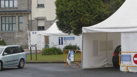 Carpas donde se realizan las pruebas en el Novoa Santos