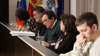 Intervenci�n del concejal de Facenda de Pontevedra, Raimundo Gonz�lez Carballo (BNG), durante su intervenci�n en el pleno de presupuestos