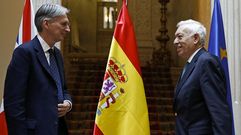 Los ministros de exteriores de Reino Unido y Espa�a. 