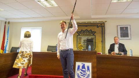 El actual alcalde, Benito Portela, durante su toma de posesi�n en el 2019