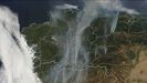 Los incendios de Galicia vistos desde el espacio