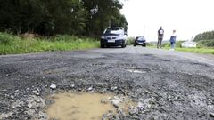Carretera de Vilaboa, en mal estado.