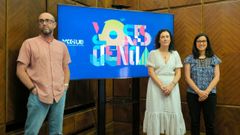 El investigador Jos� Manuel Montejo, la vicerrectora de Investigaci�n, Irene D�az, y la investigadora Covadonga Huidobro