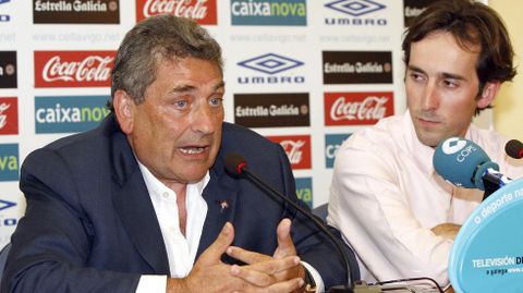 Durante una rueda de prensa en el 2008