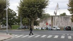 Vista de la muralla desde la calle Espa�oleto, que se derribar� dentro del proyecto de abrir Ferrol al mar.