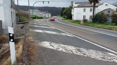 La N-634, a su paso por Vilamar (Barreiros).