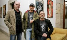 Xabier Daz, Quin Farinha y Santiago Cribeiro asistieron a la presentacin del concierto. 