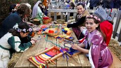 Zona de talleres infantiles en la Festa da Arribada de Baiona