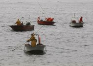 El marisqueo de a flote captura bivalvos de alta calidad que vende en la lonja de Campelo. 