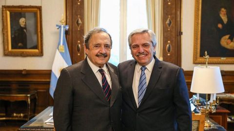 Ricardo Alfonsn, junto al actual presidente de Argentina, Alberto Fernndez