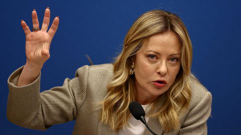 La primera ministra italiana Giorgia Meloni durante una rueda de prensa en Roma el pasado 9 de enero