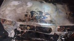 Estado en que qued� la parte del motor del veh�culo