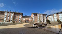 Estado de las obras de la plaza do Barreiro, en As Pontes
