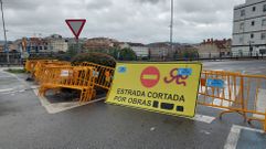 Carril cortado por otras en la PO-308 en Poio