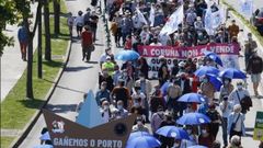 Manifestaci�n para pedir que el Estado condone la deuda del Puerto de A COru�a