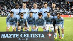 Formaci�n inicial del Celta frente al Rayo Vallecano este domingo en Bala�dos.