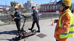 Control de patinetes el�ctricos por parte de la Polic�a Local de Vigo.