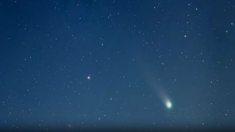 Imagen del cometa 2025 A6 Lemmon, que se podrá ver estos días, captado el 11 de octubre desde el Observatorio del Teide.
