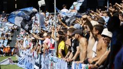 Aficionados del Celta, en el partido ante el M�laga.