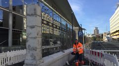 Obras en la muralla del puerto