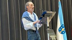 Emilio Arruti, el pasado 3 de julio, en el homenaje a los trabajadores sanitarios que se jubilaron en el 2023