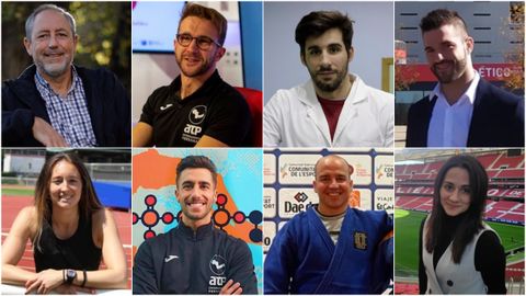 De izquierda a derecha y de arriba abajo: Manuel Gir�ldez, Dan R�o, S�ul S�nchez, Juan Fari�as, Jessica Rial, H�ber Varela, Edu Carballeira, Mar�a R�a