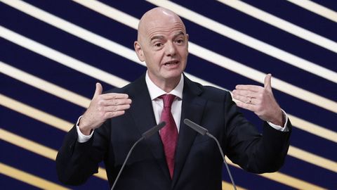 Gianni Infantino, durante el congreso de la UEFA celebrado en febrero en Bruselas.