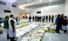 En la fotograf�a, una subasta de pescado en la lonja de la villa cedeiresa. 