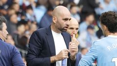 El entrenador del Celta, Claudio Gir�ldez, durante el partido ante el Betis.