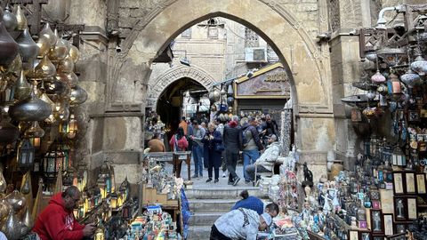 Un puesto del bazar Khan El-Khalili, de El Cairo.