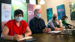 El coordinador de Alianza Verde y diputado de Unidas Podemos en el Congreso, Juantxo L�pez de Uralde (centro), con otros tres integrantes del partido