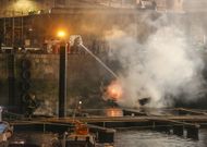 Los bomberos extinguieron el incendio casi a las tres de la madrugada. 
