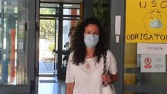 Katy Varela, este viernes, a la salida del Colexio Novo