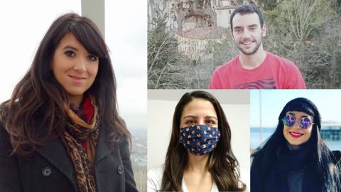 Los asturianos afincados en Reino Unido. De izquierda a derecha: Gloria Gonzlez, Carlos Gonzlez, Laura Garca y Laura Rodrguez