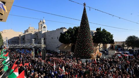 Exterior de la bas�lica de la Natividad en la ciudad palestina de Bel�n.