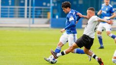 Jorge Mier, durante el Vetusta-Salamanca CF